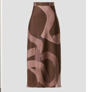 Abstract Satin Slip Skirt